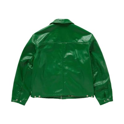 Supreme Schott Leather Racer Jacket (FW24) Green