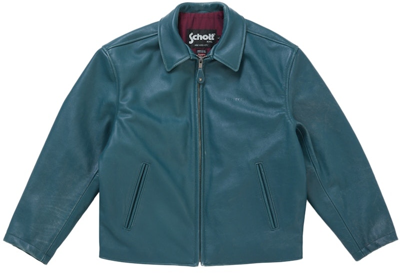 supreme-schott-leather-racer-jacket-fw-25-teal