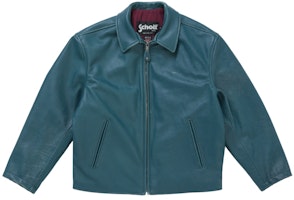Supreme Schott Leather Racer Jacket (FW25) Teal Supreme Schott Leather Racer Jacket (FW25) Teal