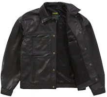 Order Supreme Schott 黑色皮革工作夾克