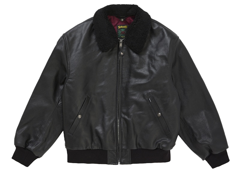 Supreme Schott Shearling Bomber Jacket (SS26) Black
