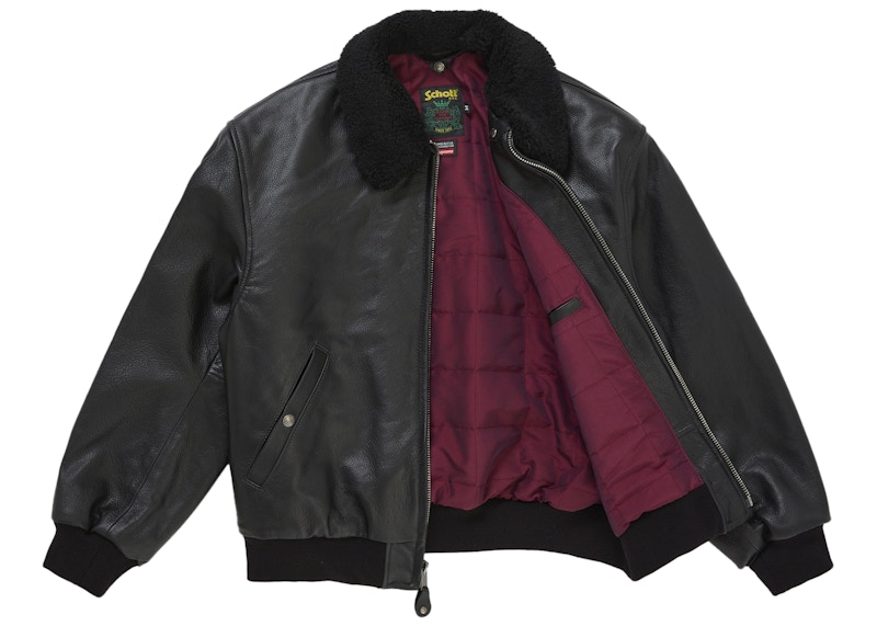 Supreme Schott Shearling Bomber Jacket (SS26) Black 圖 3