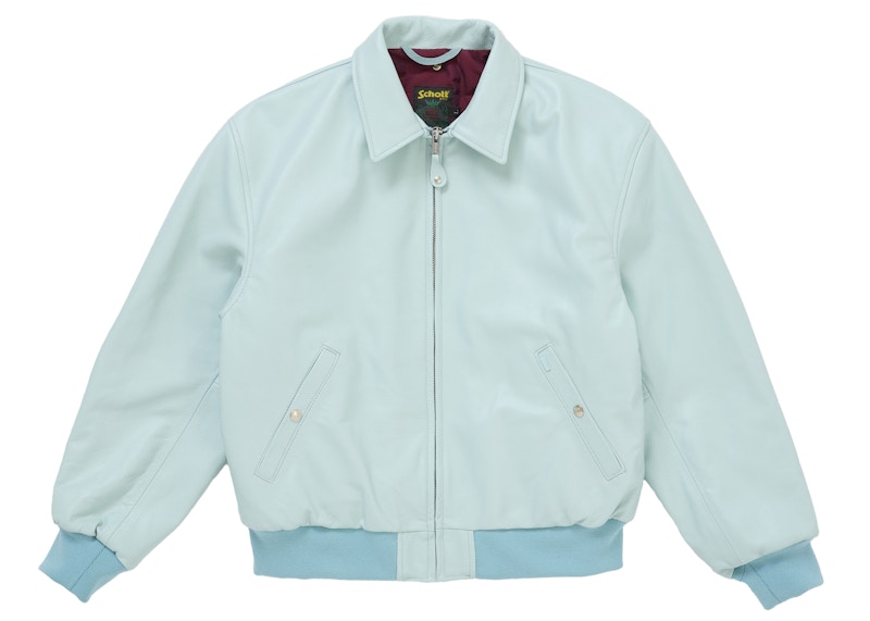 Supreme Schott Shearling Bomber Jacket (SS26) Light Blue