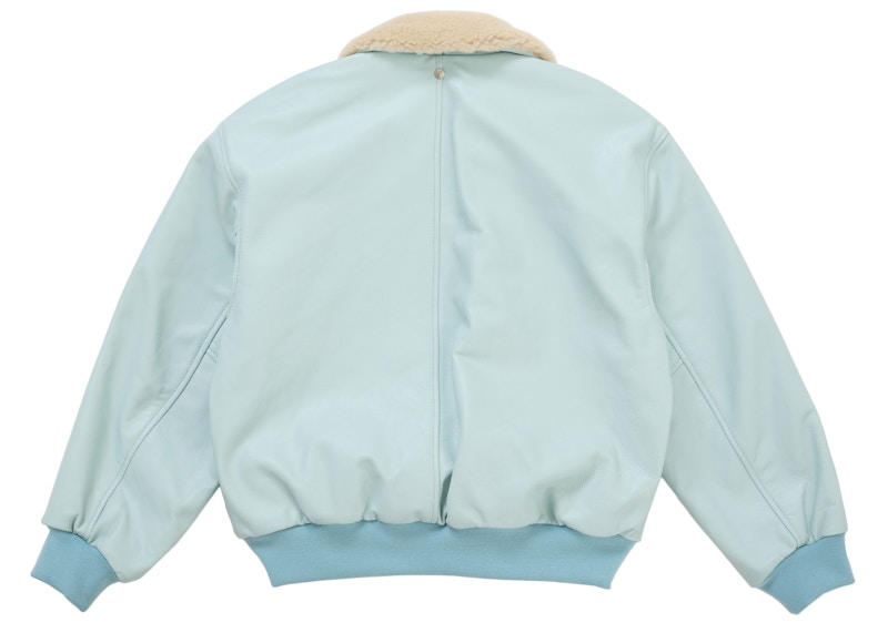 Supreme Schott Shearling Bomber Jacket (SS26) Light Blue 圖 3
