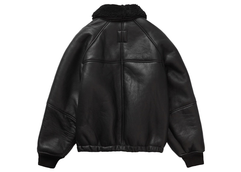Lookbook Supreme Schott 黑色羊羔毛飞行夹克