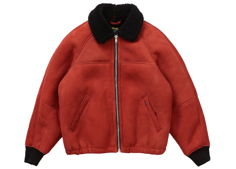 Buy Supreme Schott Shearling Bomber Jacket Red - Novelship