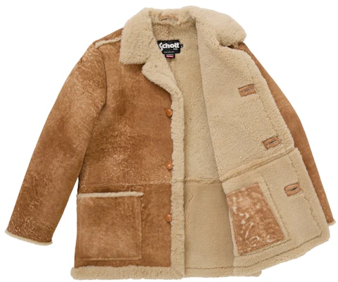Supreme Schott Shearling Coat Tan Jaket Bulu Perangai Tan Order Supreme Schott Shearling Coat Tan Jaket Bulu Perangai Tan
