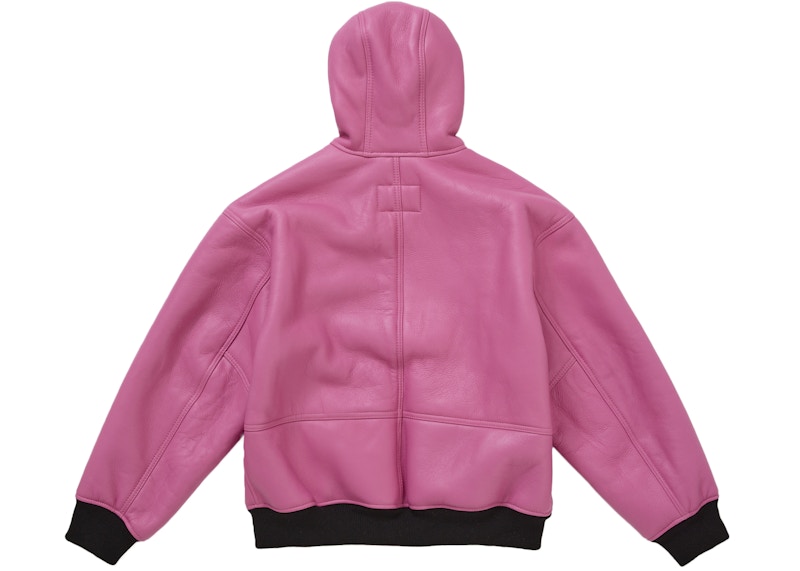 Supreme Schott Shearling Hooded Work Jacket Pink 圖 3