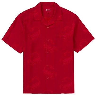 Supreme Scorpion Jacquard S/S Shirt Red Buy Supreme Scorpion Jacquard S/S Shirt Red