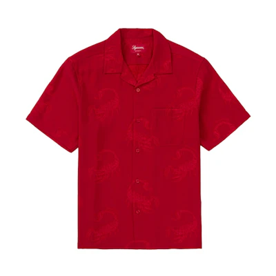 Supreme Scorpion Jacquard S/S Shirt Red