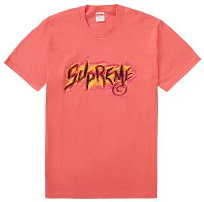 Supreme Scratch Tee Bright Coral Buy Supreme Scratch Tee Bright Coral