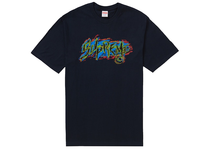 Buy Supreme 經典刮痕標誌海軍藍T恤