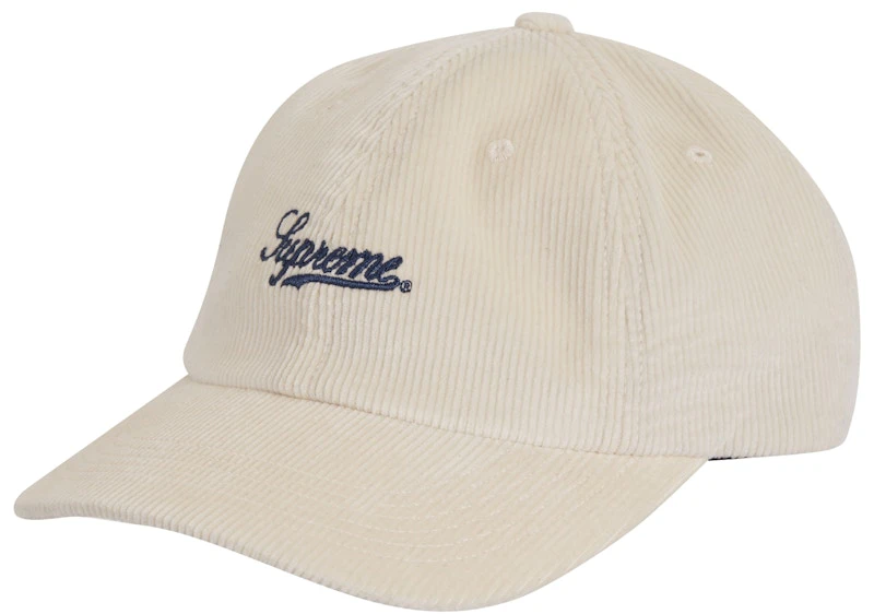 supreme-script-corduroy-6-panel-white
