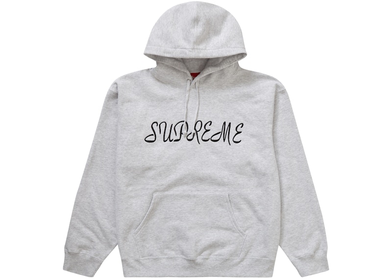 Supreme Script Hooded Sweatshirt Ash Grey