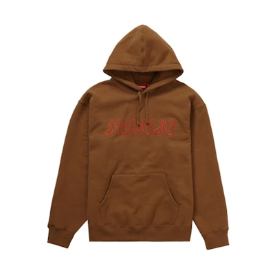 Supreme Script Hooded Sweatshirt Light Brown