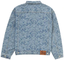 Order Supreme 字母提花刷色藍牛仔工裝夾克