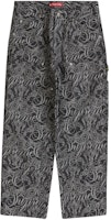 Supreme Script Jacquard Double Knee Denim Painter Pant Washed Black Supreme Script Jacquard Double Knee Denim Painter Pant Washed Black