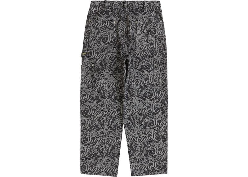 Order Supreme スクリプト デニム ペインターパンツ (ウォッシュドブラック)
