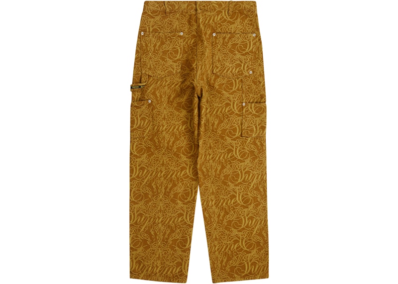 Order Pantalón Pintor Supreme Script Jacquard Doble Rodilla Denim Marrón