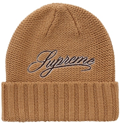 Gorro Supreme Script Logo Beige Tan Buy Gorro Supreme Script Logo Beige Tan
