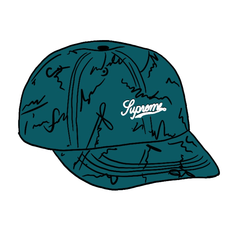 Supreme Script Logos 6-Panel Bright Teal