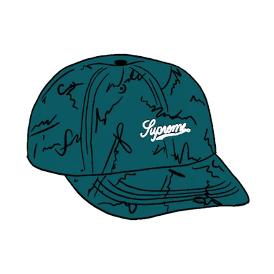 Supreme Script Logos 6-Panel Bright Teal