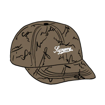 Supreme Script Logos 6-Panel Tan