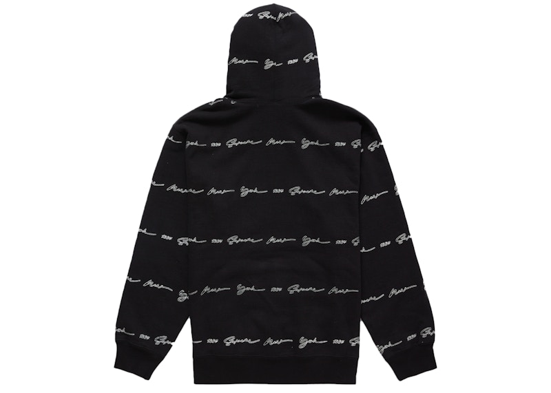 Order Supreme Script Stripe Hooded Sweatshirt Black