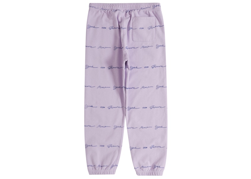 Buy Supreme Script Stripe Sweatpant Ungu Muda