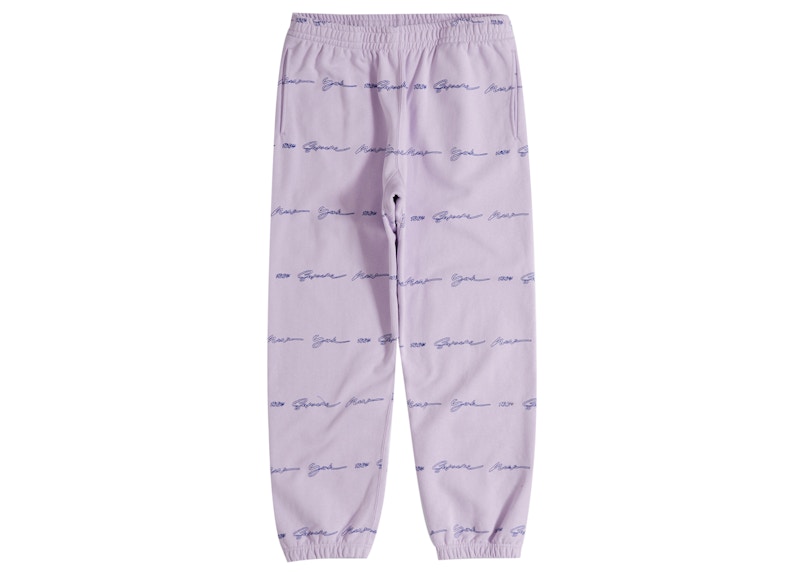 Supreme Script Stripe Sweatpant Pale Purple 圖 2
