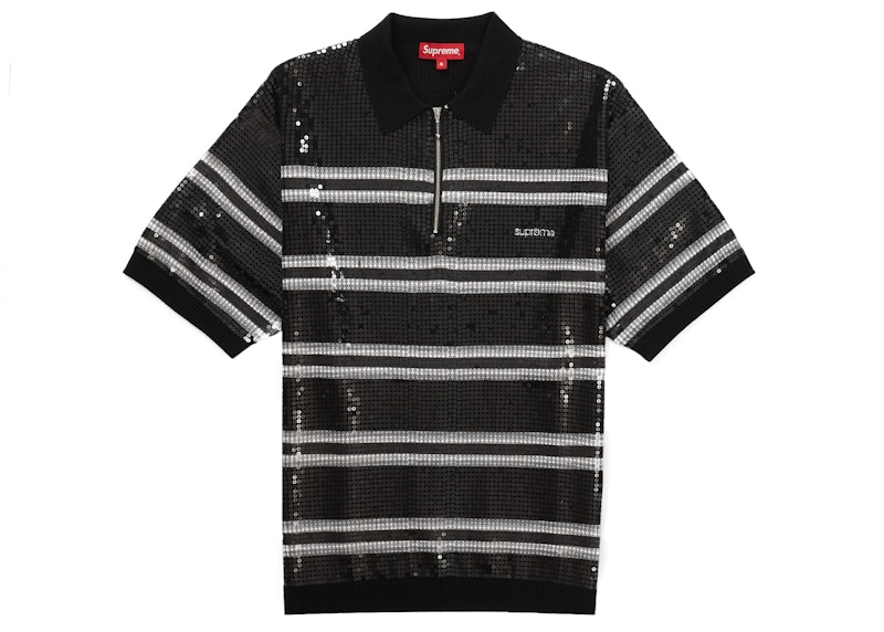 Buy Supreme Currency Jacquard Zip L/S Polo Black - Novelship