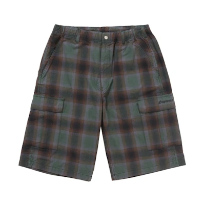 Supreme Shadow Plaid Cargo Short Green