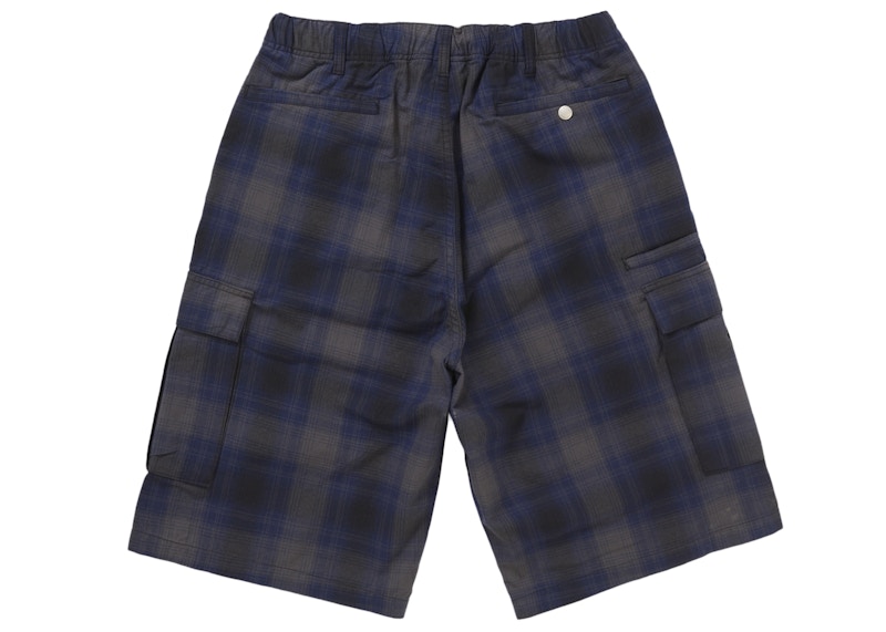 Order Supreme Shadow Plaid Seluar Pendek Kargo Navy