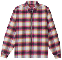Supreme Shadow Plaid Flannel Zip Up Shirt (SS24) White Supreme Shadow Plaid Flannel Zip Up Shirt (SS24) White