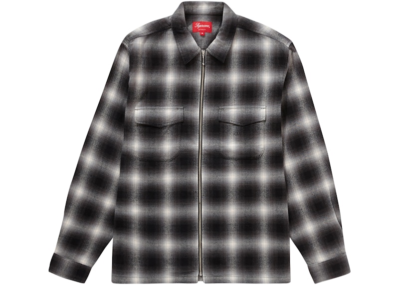 Buy Camisa Negra con Cierre y Cuadros Supreme Shadow Plaid Flannel