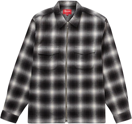 Camisa Negra con Cierre y Cuadros Supreme Shadow Plaid Flannel Buy Camisa Negra con Cierre y Cuadros Supreme Shadow Plaid Flannel