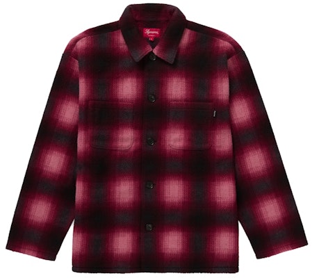 Supreme Shadow Plaid Fleece Shirt Red Buy Supreme Shadow Plaid Fleece Shirt Red