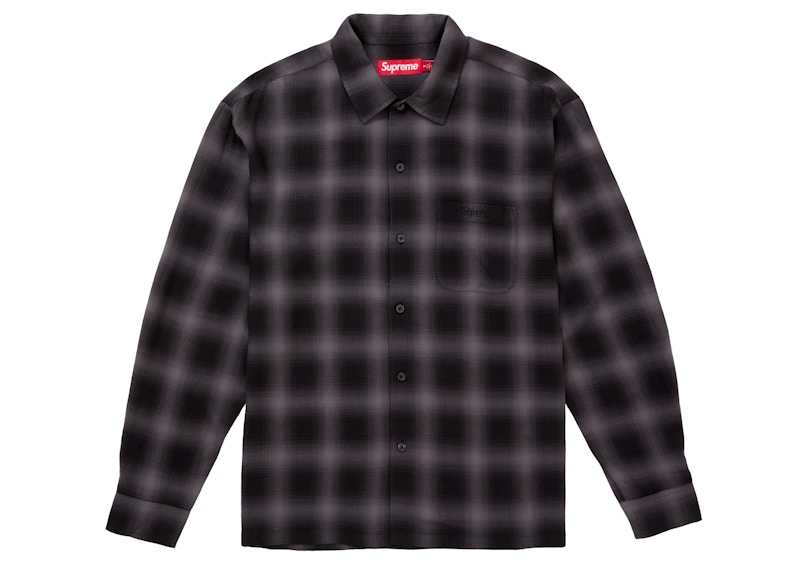 Supreme Shadow Plaid Rayon Shirt Black