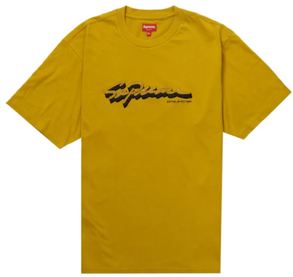 Supreme Shadow Script S/S Top Dusty Yellow Buy Supreme Shadow Script S/S Top Dusty Yellow