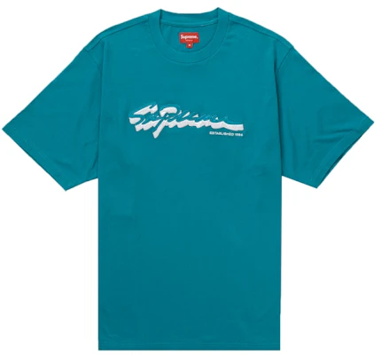 Supreme Shadow Script S/S Top Teal Buy Supreme Shadow Script S/S Top Teal