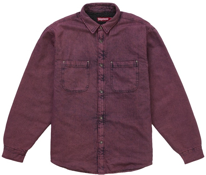 supreme-shearling-lined-denim-work-shirt-overdyed-red