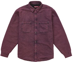 Supreme Shearling Lined Denim Work Shirt Overdyed Red Supreme Shearling Lined Denim Work Shirt Overdyed Red