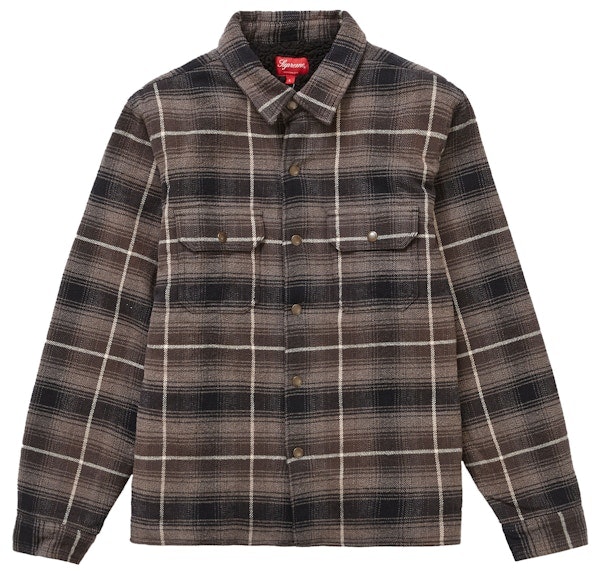 supreme-shearling-lined-flannel-shirt-black