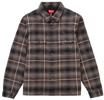 Supreme Shearling Lined Flannel Shirt Black Buy Supreme Shearling Lined Flannel Shirt Black