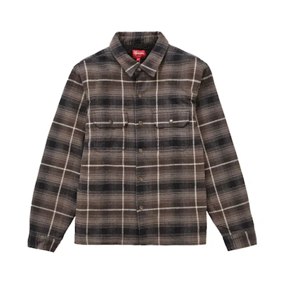 Supreme Shearling Lined Flannel Shirt Black