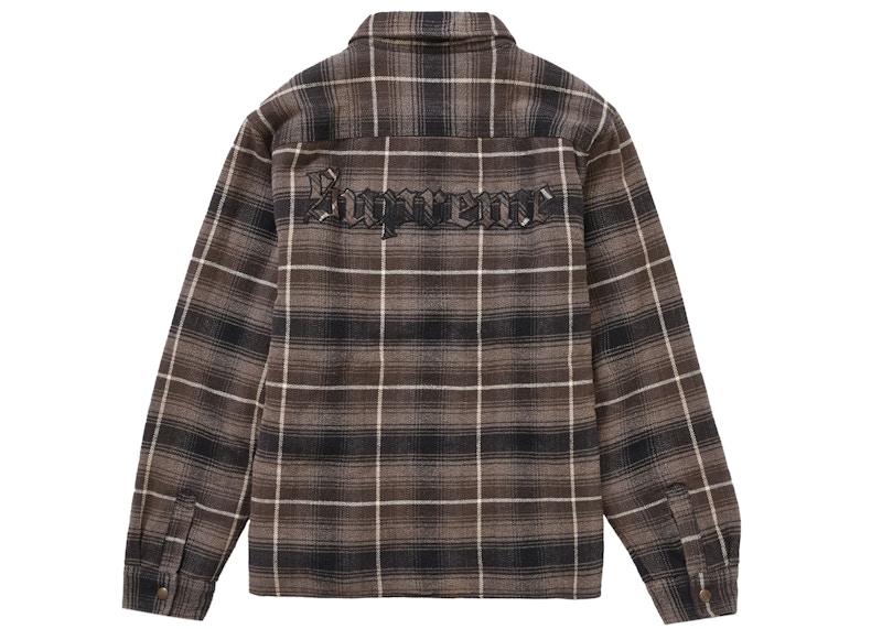Buy Supreme Shearling Lined Flannel Shirt Black - Novelship