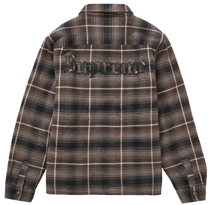 Supreme Shearling Lined Flannel Shirt Black Lookbook Supreme Shearling Lined Flannel Shirt Black