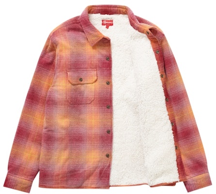 Supreme Shearling Lined Flannel Shirt Orange Order Supreme Shearling Lined Flannel Shirt Orange