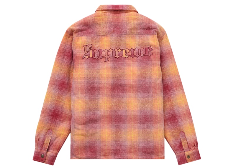 Lookbook Supreme Shearling Lined Flannel Shirt Orange