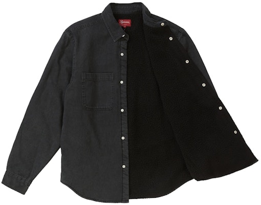 Supreme Sherpa Lined Denim Shirt Black Order Supreme Sherpa Lined Denim Shirt Black